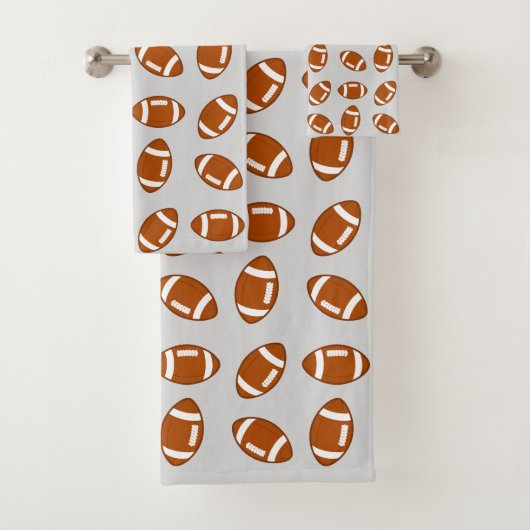 Amerikaans Footballs balpatroon op lichtgrijs Bad Handdoek (Insitu)