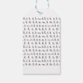 Amerikaans gebarentaal alfabet in zwart-wit cadeaulabel (Achterkant)