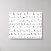 Amerikaans gebarentaal alfabet in zwart-wit canvas afdruk (Voorkant)