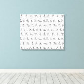 Amerikaans gebarentaal alfabet in zwart-wit canvas afdruk (Insitu (Houten vloer))