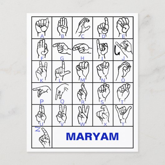 Amerikaans Gebarentaal Alfabet, Leer Dempen ASL Flyer (Voorkant)