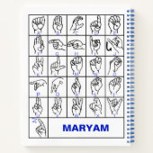 Amerikaans Gebarentaal Doof Alfabet, Leer ASL Notitieboek (Achterkant)