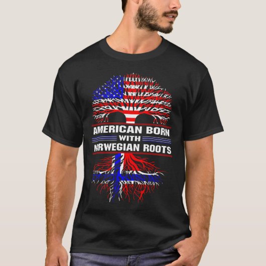 Amerikaans geboren met Noorse wortels T-shirt (Voorkant)