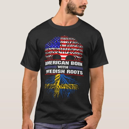Amerikaans geboren met Zweedse wortels T-shirt (Voorkant)
