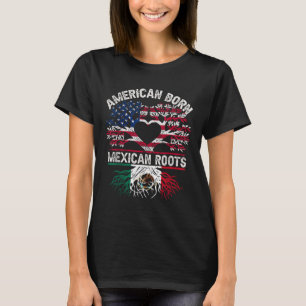 Amerikaans Geboren Mexicaanse Wortels Vlag Boom Me T-shirt