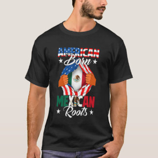 Amerikaans Geboren Mexicaanse Wortels Vlag van de  T-shirt