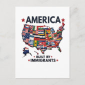 Amerikaans Gebouwd door Immigranten Patriottisch A Briefkaart (Voorkant)