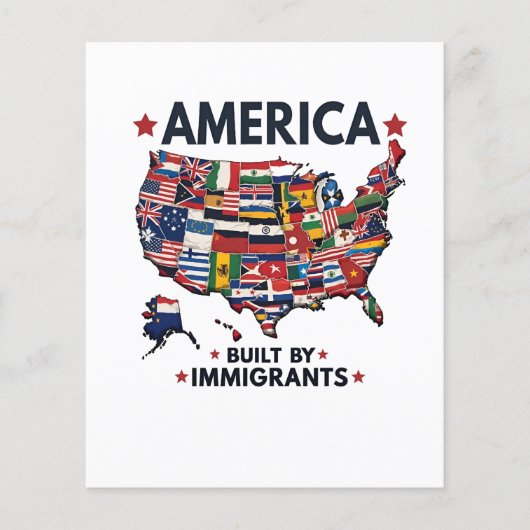 Amerikaans Gebouwd door immigranten Patriottisch A Flyer (Voorkant)
