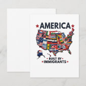 Amerikaans Gebouwd door immigranten Patriottisch A Notitiekaartje (Voorkant / Achterkant)
