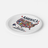 Amerikaans Gebouwd door immigranten Patriottisch A Papieren Bordje (Gekanteld)