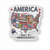 Amerikaans Gebouwd door immigranten Patriottisch A Sticker (Voorkant)