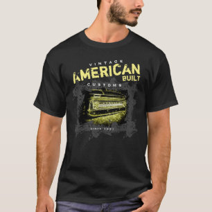  Amerikaans Gebouwd Douane 60 Stijl Vrachtwagen T-shirt