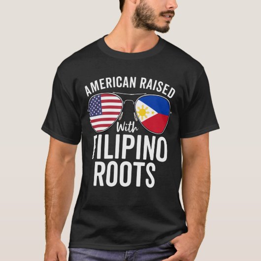 Amerikaans gefotografeerd met Filippijnse wortels  T-shirt (Voorkant)