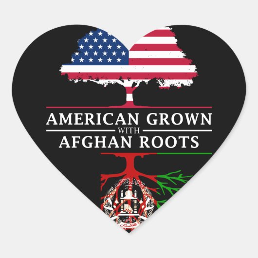 Amerikaans Gegroeid met Afghaanse roots Afghanista Hart Sticker (Voorkant)