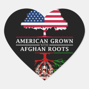 Amerikaans Gegroeid met Afghaanse roots Afghanista Hart Sticker