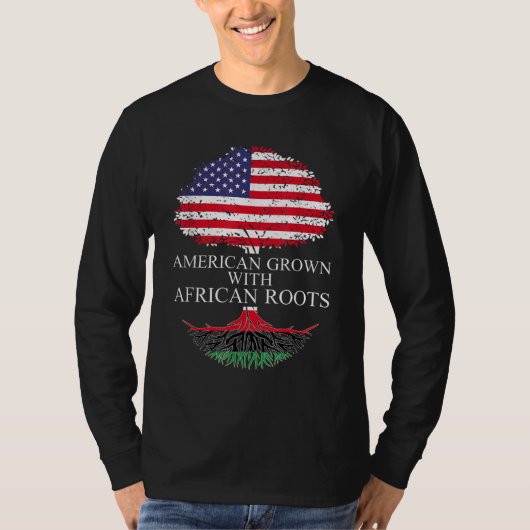 Amerikaans gegroeid met Afrikaanse rots, zwart-Afr T-shirt (Voorkant)