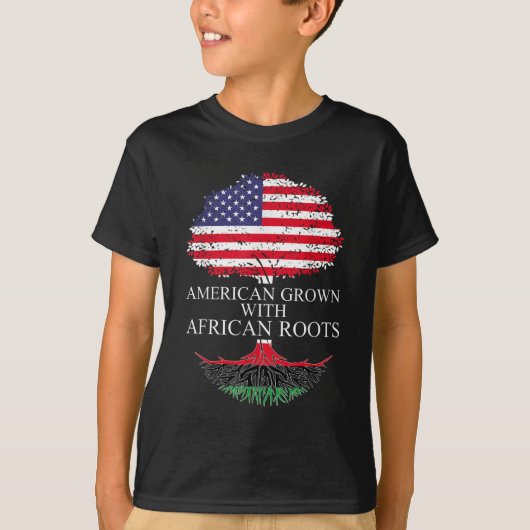 Amerikaans gegroeid met Afrikaanse rots, zwart-Afr T-shirt (Voorkant)