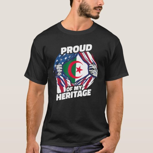 Amerikaans gegroeid met Algerijnse wortels, trots T-shirt (Voorkant)