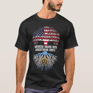 Amerikaans Gegroeid met Argentijnse Roots USA Vlag T-shirt