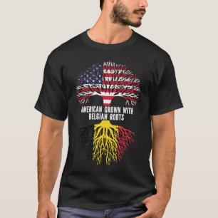 Amerikaans Gegroeid met Belgische Roots USA Vlag T-shirt