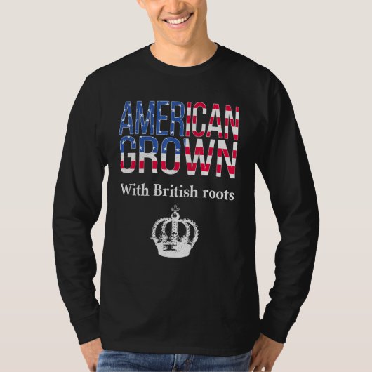 Amerikaans gegroeid met Britse roet patriottisch B T-shirt (Voorkant)