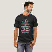 Amerikaans gegroeid met Britse roet Vlag Groot-Bri T-shirt (Voorkant volledig)