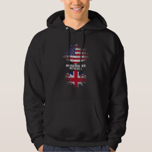 Amerikaans gegroeid met Britse roet VS vlag Vereni Hoodie