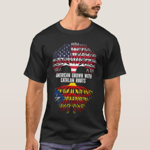 Amerikaans Gegroeid met Catalaanse Roots USA Vlag T-shirt