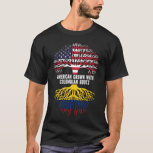 Amerikaans Gegroeid met Colombiaanse Roots USA Vla T-shirt