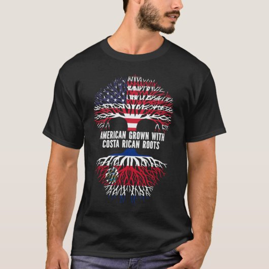 Amerikaans Gegroeid met Costa Ricaanse Roots USA V T-shirt (Voorkant)
