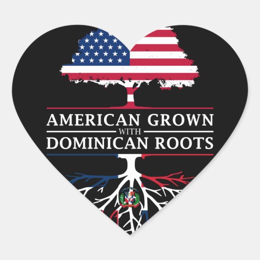 Amerikaans Gegroeid met Dominicaanse Roots Dominic Hart Sticker (Voorkant)