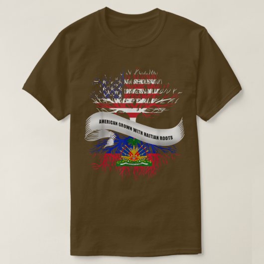Amerikaans gegroeid met Haïtiaanse roet Haïti T-sh T-shirt (Design voorkant)