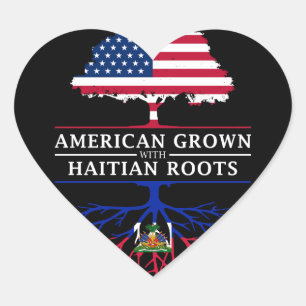 Amerikaans Gegroeid met Haïtiaanse Roots Haïti Des Hart Sticker