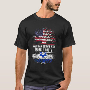 Amerikaans gegroeid met Israëlische wortels Vlag  T-shirt