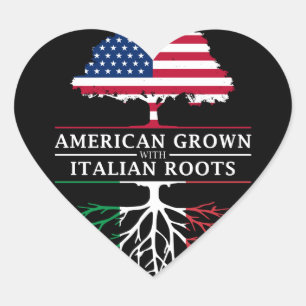 Amerikaans Gegroeid met Italiaanse Roots Italië De Hart Sticker