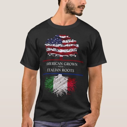 Amerikaans Gegroeid met Italiaanse Roots T-shirt (Voorkant)