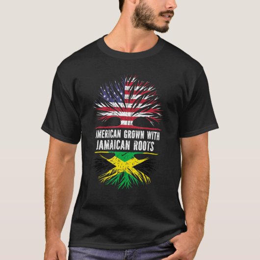 Amerikaans gegroeid met Jamaicaanse roet als Ameri T-shirt (Voorkant)