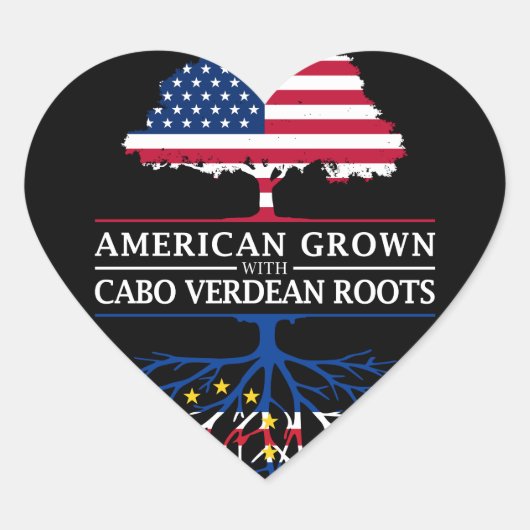 Amerikaans Gegroeid met Kaapverdische Roots Cabo Hart Sticker (Voorkant)