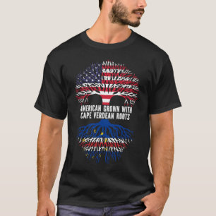 Amerikaans Gegroeid met Kaapverdische Roots USA Vl T-shirt