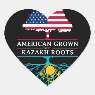 Amerikaans gegroeid met Kazakhstani Roots Hart Sticker
