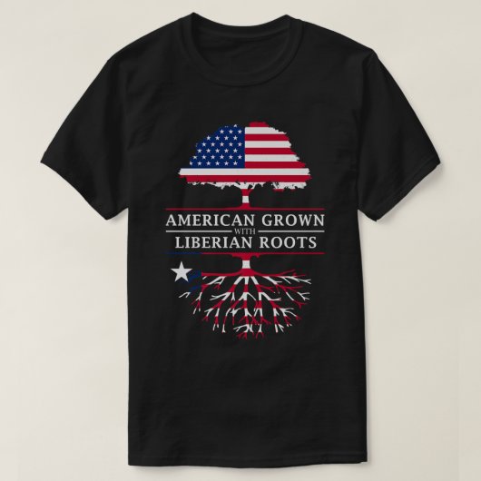 Amerikaans gegroeid met Liberiaanse Roots Liberia T-shirt (Design voorkant)