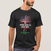 Amerikaans gegroeid met Libische wortels VS vlag L T-shirt (Voorkant)