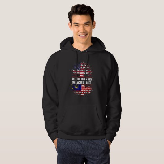 Amerikaans gegroeid met Maleisische wortels VS vla Hoodie (Voorkant volledig)
