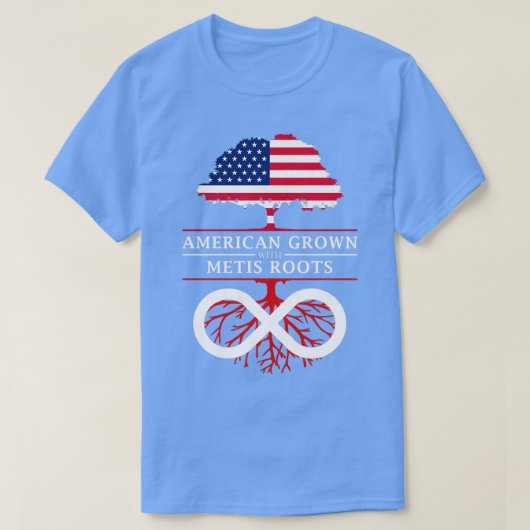 Amerikaans gegroeid met Metis Roots T-shirt (Design voorkant)