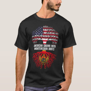 Amerikaans Gegroeid met Montenegrijnse Roots USA V T-shirt
