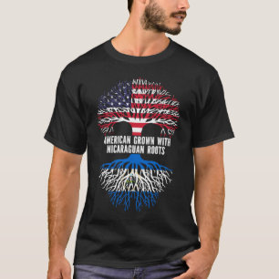 Amerikaans Gegroeid met Nicaraguaanse Roots USA Vl T-shirt
