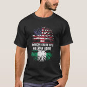 Amerikaans gegroeid met Nigeriaanse roet VS vlag N T-shirt (Voorkant)