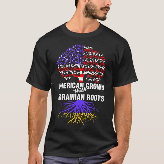 Amerikaans gegroeid met Oekraïense wortels T-shirt (Voorkant)