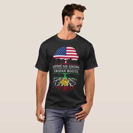 Amerikaans gegroeid met Perzische wortels - Perzis T-shirt (Voorkant volledig)