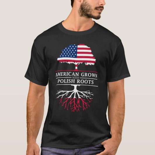 Amerikaans gegroeid met Poolse    wortelsPools des T-shirt (Voorkant)